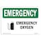 Signmission Safety Sign, OSHA EMERGENCY, 3.5" Height, Oxygen, Landscape OS-EM-D-35-L-10309 - alternate 1